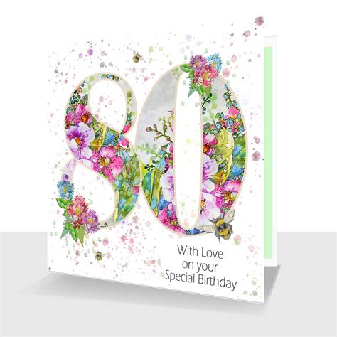 Happy 80th Birthday Card : With Love on your Special Day