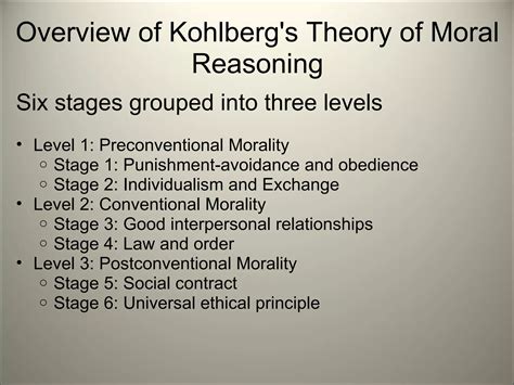Kohlberg's theory of moral reasoning | PPT