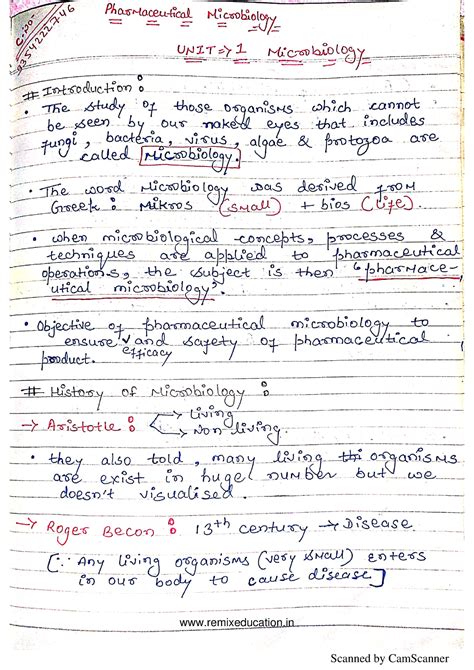 Microbiology unit 1 - Manoj chathe - B pharmacy - Studocu