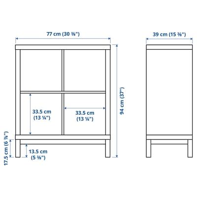 KALLAX shelving unit with underframe, white/black, 77x94 cm (303/8x37 ...