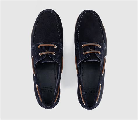 OFFICE Captain Suede Boat Shoes Dark Navy Suede - Men's Casual Shoes