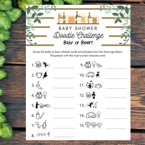 Baby Shower Beer Themed Game Party Icebreaker Brewery Game - Etsy ...