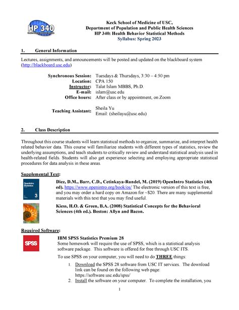 HP 340 Syllabus - Keck School of Medicine of USC, Department of ...
