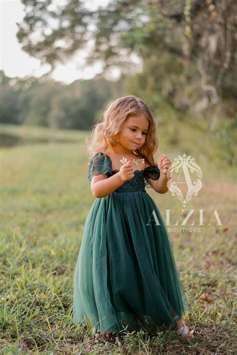 Emerald Green Flower Girl Dress Spring Flower Girl Dress - Etsy Canada