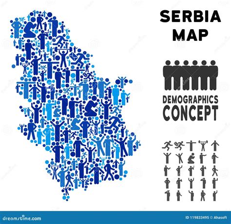 Demographics Serbia Map stock vector. Illustration of people - 119833495