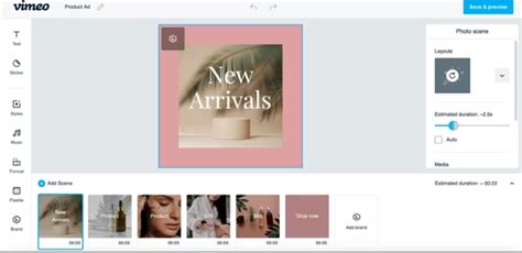 Vimeo timeline editor for video editing related to a company's video ad.