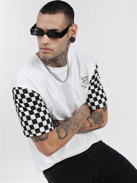 SHOWOFF Men's Graphic White Relaxed Fit T-Shirt