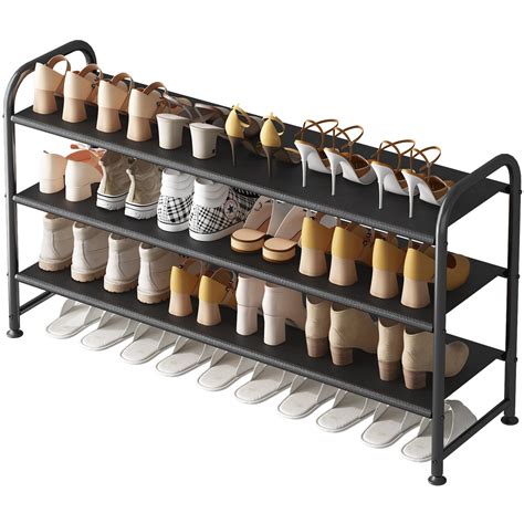 INGIORDAR Shoe Rack 3 Tier Long Storage Organizer Wide Metal Shoe Shelf ...