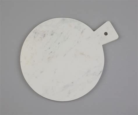 Buy Stone Essential White Marble Round Rolling Board Cutting Board ...