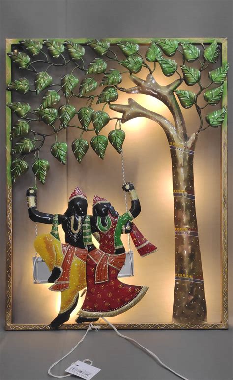 Radha Krishana Rectangle Frame Tree Swing LED decor – Smris