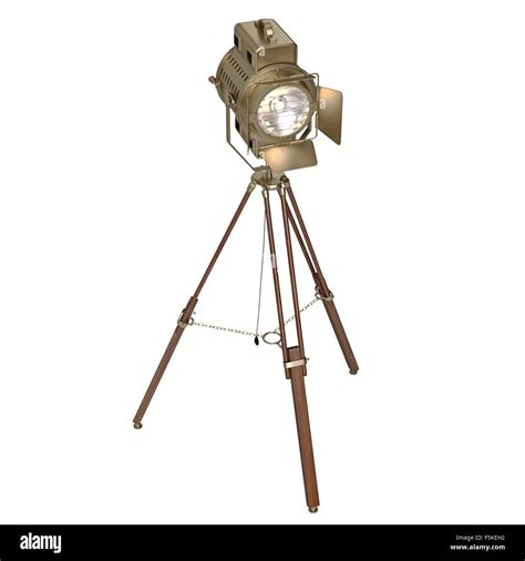Studio spotlight floor lamp wooden tripod Stock Photo - Alamy