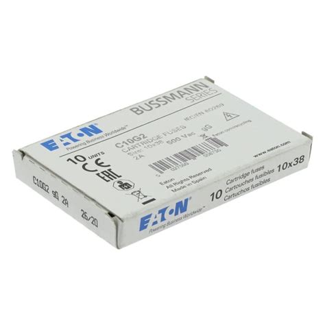 C10G2 Eaton | Eaton 2A Ceramic Cartridge Fuse, 10 x 38mm | 489-4405 | RS