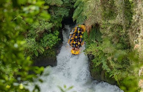 Epic rafting down waterfalls and rapids in a beautiful warm river ...