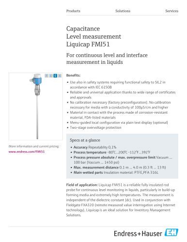 FMP51 - Endress+Hauser AG - PDF Catalogs | Technical Documentation ...
