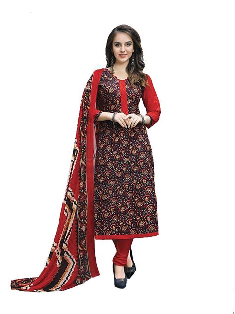 Buy Shree Ganesh Retail Womens Kalamkari Printed Churidar Material ...