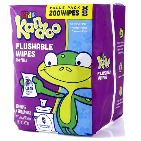Buy Kandoo Kids Flushable Wipes Refill, Potty Training Cleansing Cloths ...