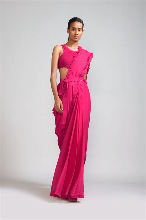Buy Handwoven Pure Cotton Saree Co-Ord Set by MATI-Sustainable ...