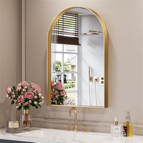 Amazon.com: Mestikits 22" x 30" Gold Arch Mirror for Bathroom, Arched ...