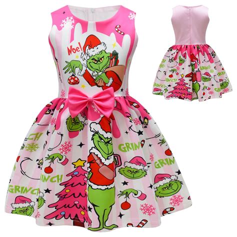 Grinch Print Christmas Bow Dress - Holiday Party Outfit | www ...