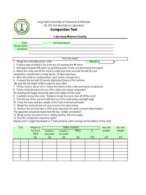 Image result for Compaction Test Dry Density