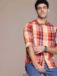 NAUTICA Men Checkered Casual Red Shirt - Buy NAUTICA Men Checkered ...