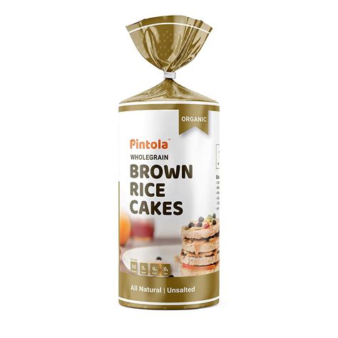 Pintola Organic Wholegrain Brown Rice Cakes - All Natural (Unsalted ...