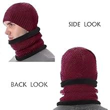 Kandid Wool Beanie Cap & Muffler Set for Men and Women | Warm Winter ...