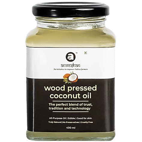 Buy Anveshan Wood Cold Pressed Coconut Oil - For Hair, Skin, Cooking ...