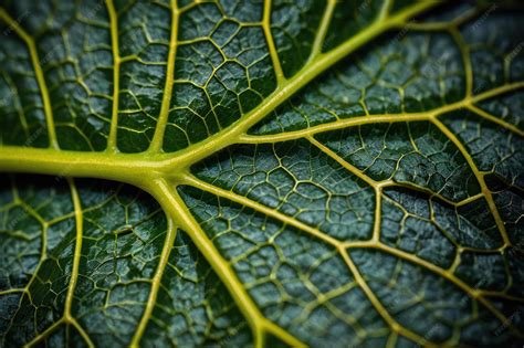 Premium Photo | Closeup of green leaf veins structure