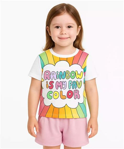 Tiny Tales,Rainbow Colour Co-Ord Set For Girl,Co-Ord set – Little Tags