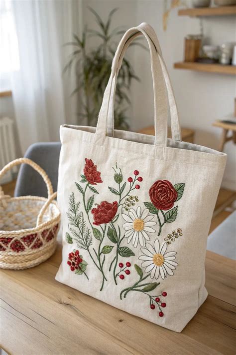 18+ Creative Embroidered Tote Bag Ideas