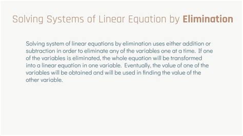Image result for Linear System Using Elimination