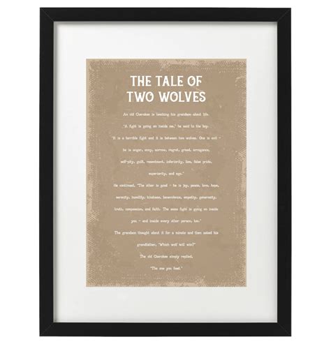 The Tale of Two Wolves Art Print Native American Art Print - Etsy UK