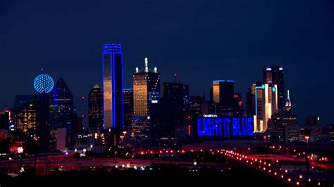 Dallas Skyline At Night Blue Download A Breathtaking View Of The