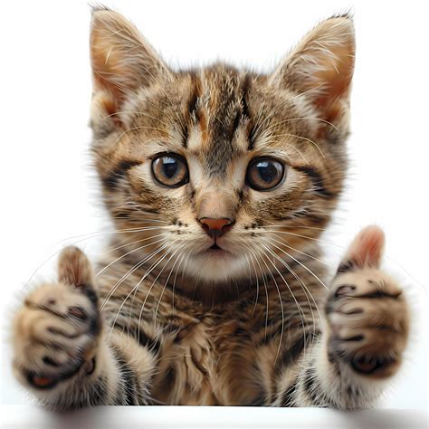cute cat gives a thumbs up isolated on white background 49974269 Stock ...