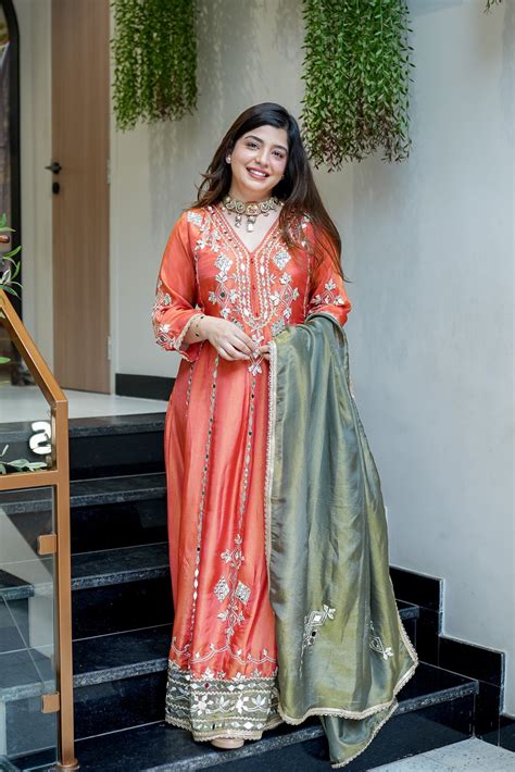 Taara Gotta And Mirror Detailing Anarkali – LaGlits