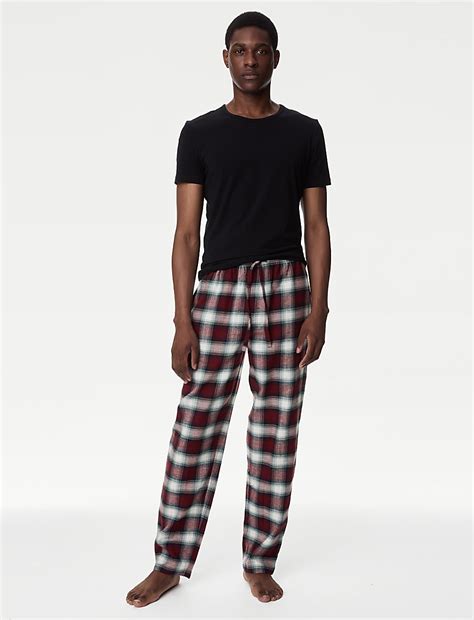 Buy 2pk Pure Cotton Checked Pyjama Bottoms at Marks & Spencer