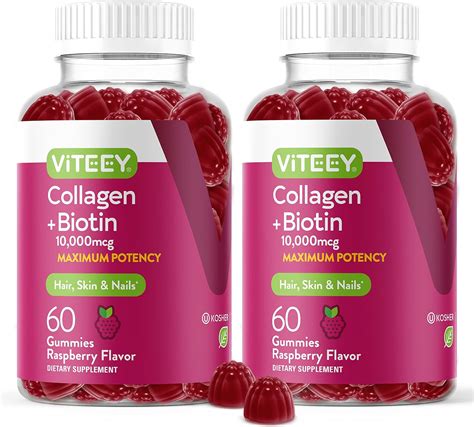 Amazon.com: Viteey Collagen Gummies with Biotin Gummies for Hair Skin and Nails Vitamins ...