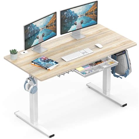 SHW 55-Inch Large Electric Height Adjustable Standing Desk, 55 x 28 ...
