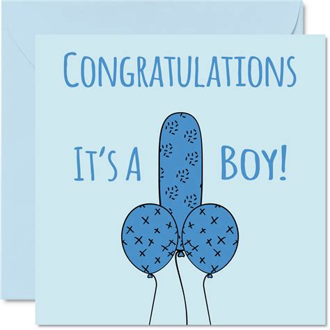 Amazon.com : New Baby Boy Card - Congratulations It's a Boy! - Funny ...