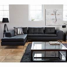 Living Room Ideas Leather Furniture by Vienna Leather Left Corner Sofa Black Dwell 163 Living Room Ideas Leather Furniture