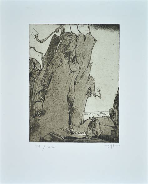Horst Janssen Print Fels und Wurm For Sale I ARTEDIO