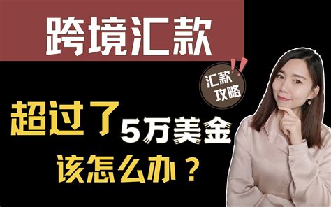 跨境汇款，超过5万美金怎么办？_哔哩哔哩_bilibili