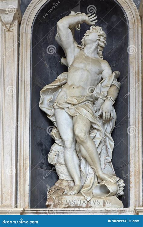 St Sebastian, Statue On The Main Altar In The All Saints Church In The ...