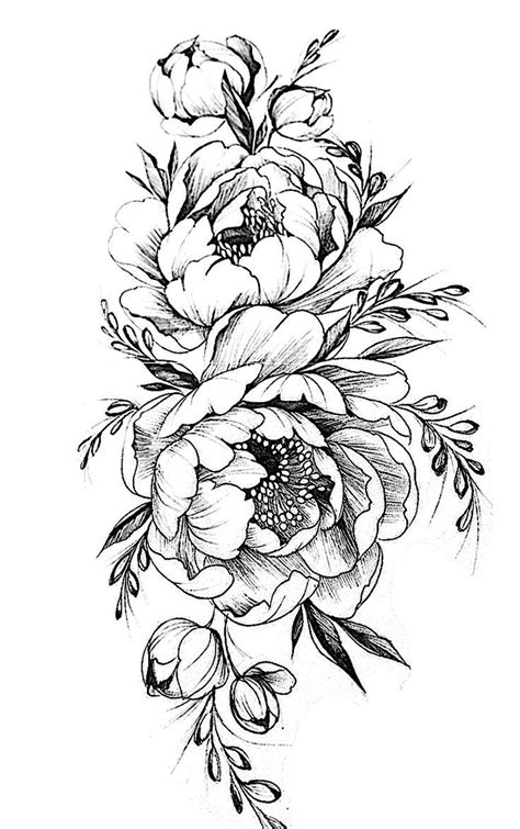 flower drawing for tattoo