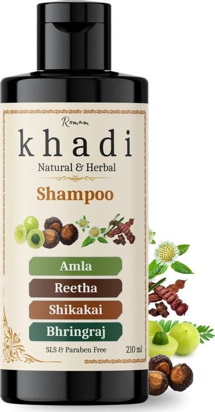 Romam Khadi Natural Amla Reetha Shikakai Bhringraj Shampoo | Herbal ...