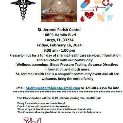 ST JEROME HEALTH and WELLNESS EXPO 24, ST JEROME CATHOLIC CHURCH, Largo ...
