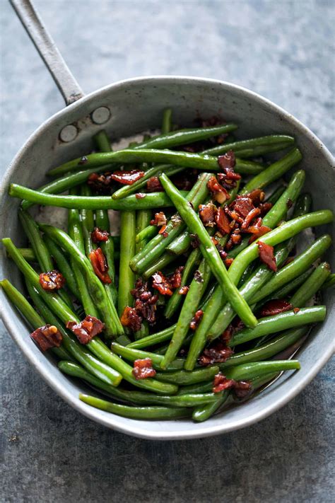 green beans with bacon and brown sugar and soy sauce