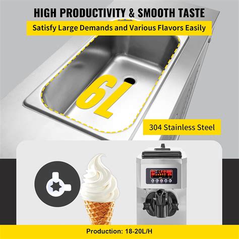 VEVOR 1500W Soft Serve Ice Cream Machine with LCD India | Ubuy