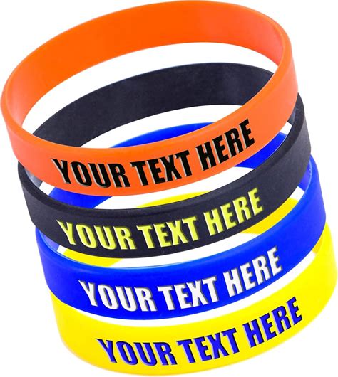 Custom Rubber Bracelets Personalized Silicone Wristbands Customized for Motivation, Couples ...